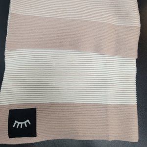 WINX + BLINX MAUVE COTTON KNIT REVERSIBLE BLANKET FOR BABY